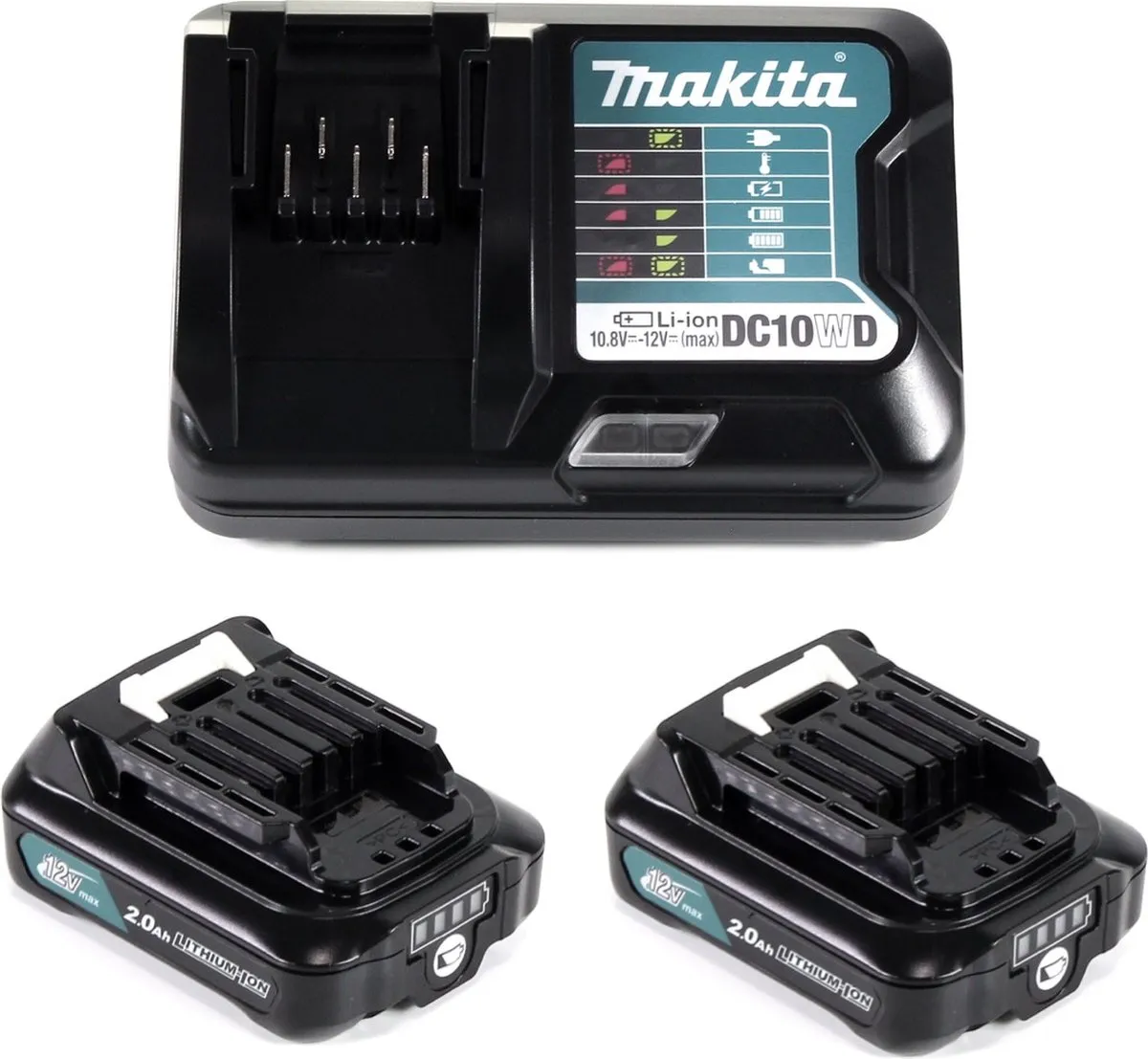 Makita Power Source Kit 12V BL1021B - 2x 2,0Ah Accu + DC10WD Lader