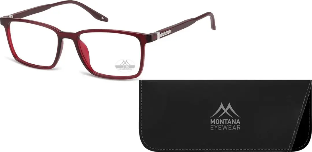 Montana Leesbril MRC3C +3.00 Rood - inclusief Clip-on Zonnebril