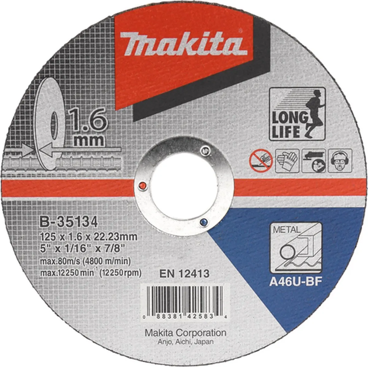 Makita B-64696-5 Doorslijpschijf 355x2,5x25,4mm Metaal