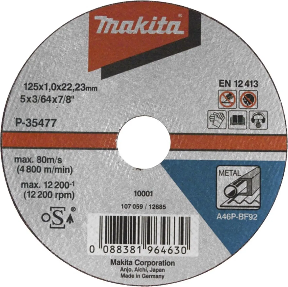 Makita B-64696-5 Doorslijpschijf 355x2,5x25,4mm Metaal
