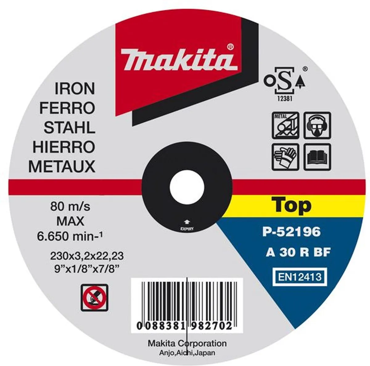 Makita B-64696-5 Doorslijpschijf 355x2,5x25,4mm Metaal