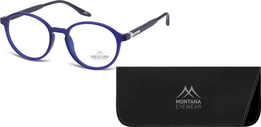 Montana MRC4B +3.50 Leesbril - Blauw met Clip-on Zonnebril