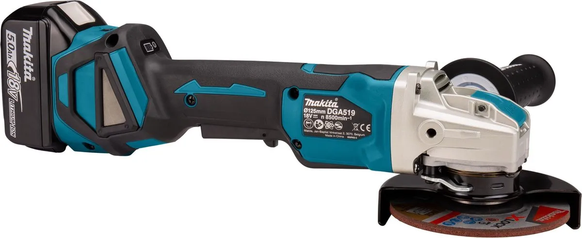Makita DGA519RTJ Haakse Slijper 18V - 125mm X-LOCK - 2x 5.0Ah - afbeelding 6 van 6