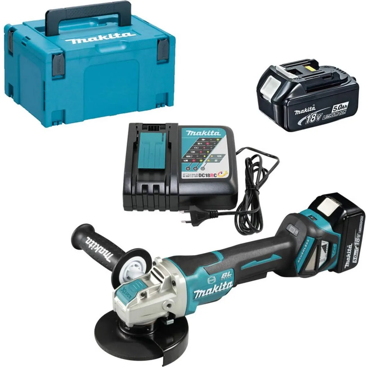 Makita DGA519RTJ Haakse Slijper 18V