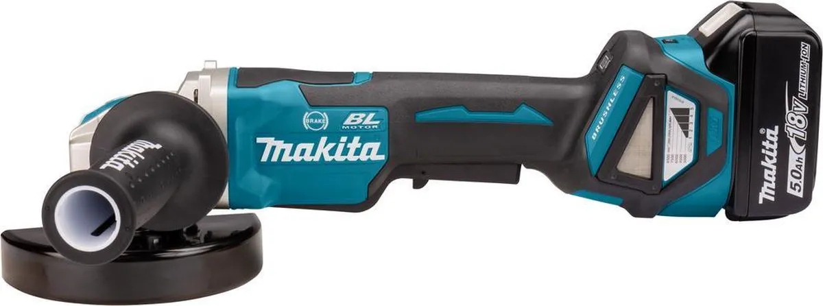 Makita DGA519RTJ Haakse Slijper 18V - 125mm X-LOCK - 2x 5.0Ah