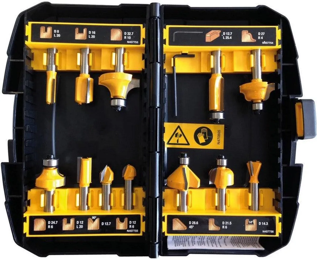 DeWalt DT90016 Frezenset 12-delig - Hout