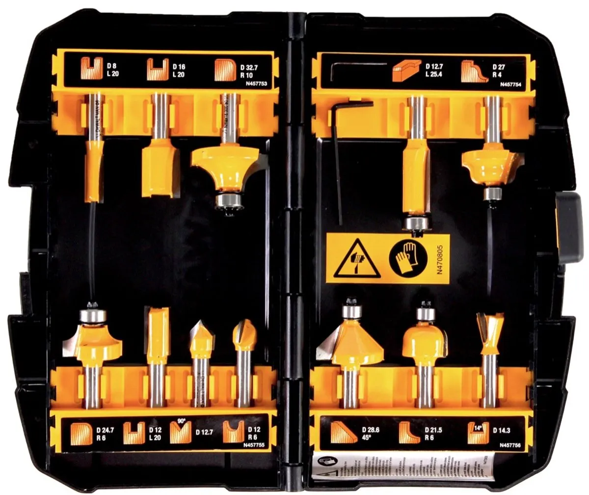 DeWalt DT90016 Frezenset 12-delig - Hout - afbeelding 6 van 6