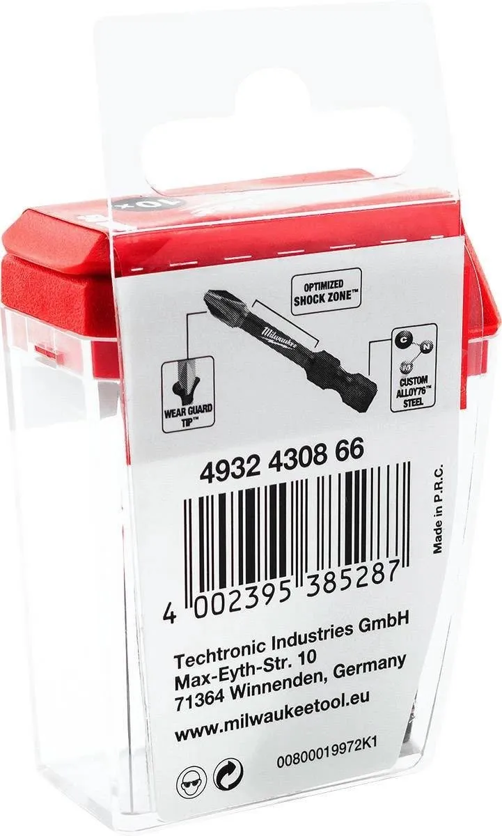 Milwaukee Shockwave PZ2 Schroefbits 50mm - 10 Stuks - afbeelding 6 van 6