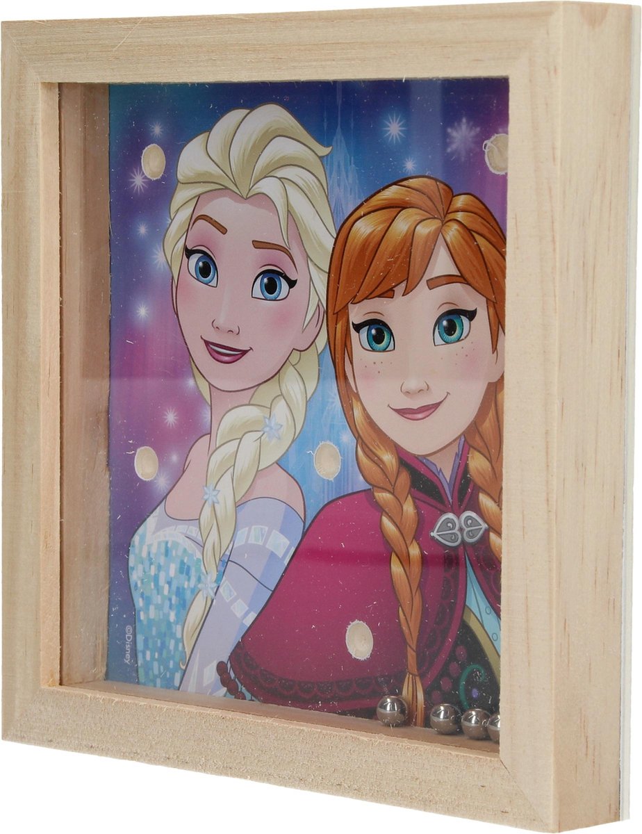 Disney Frozen Houten geduldsspel met 5 balletjes – 14x14cm | Geduldspuzzel | Uitdagende Puzzels | Behendigheid Spelletjes