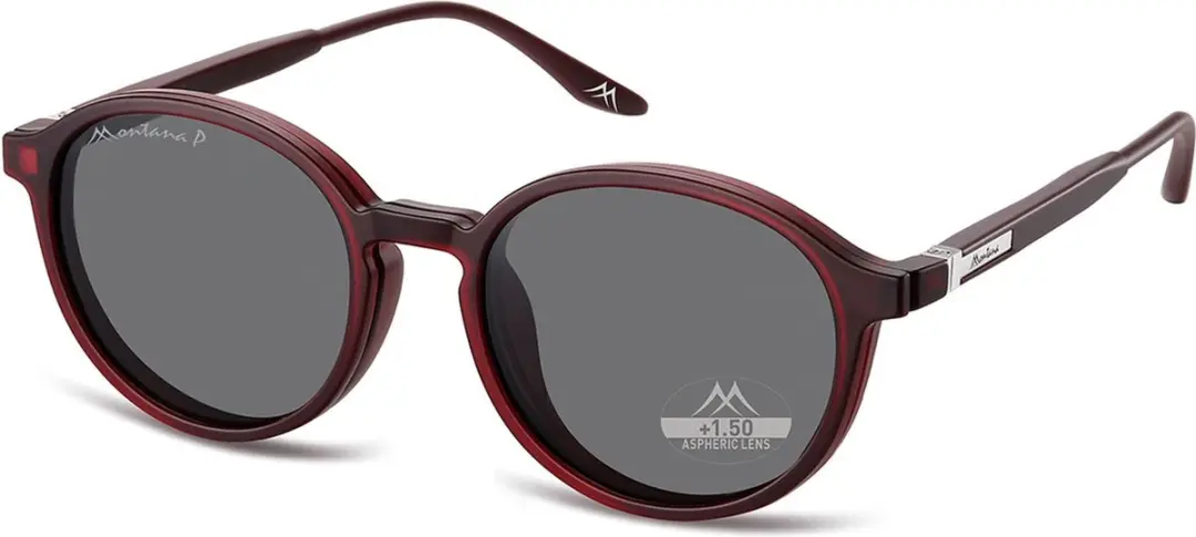 Montana Leesbril MRC4C +2.00 Rood - inclusief Clip-on Zonnebril