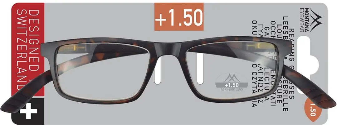 Montana MNR3A Leesbril Tortoise +3.00 - Rechthoekig