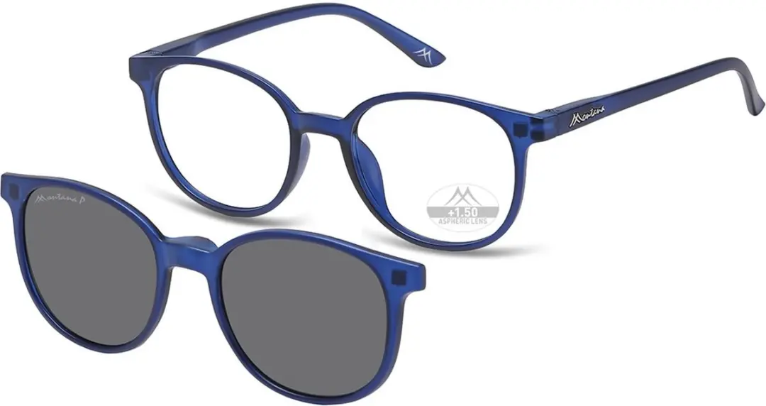 Montana MRC2B Leesbril +2.00 Blauw - inclusief Clip-on Zonnebril