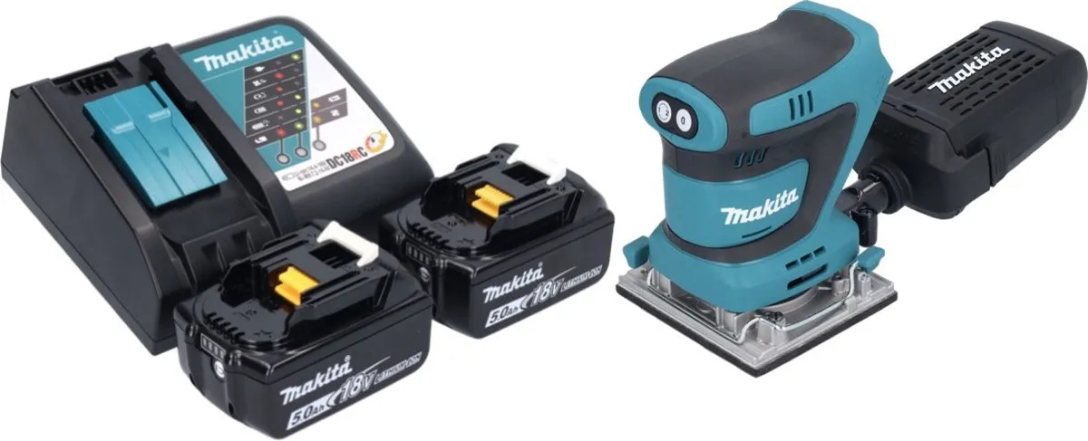 Makita DBO 484 RT Accu-excentrische Schuurmachine 18V - 2x 5,0Ah