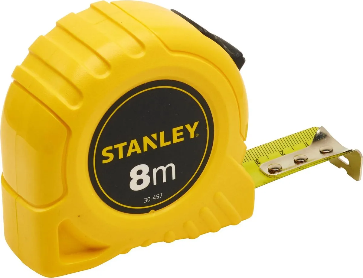 Stanley Rolbandmaat 8m 25mm - Geel