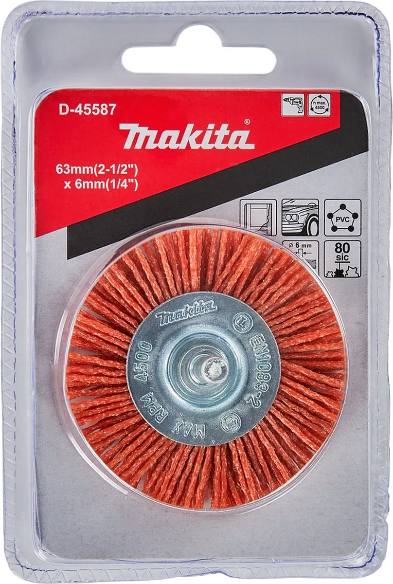 Makita Rondborstel Nylon 6x63mm - 1 Stuk