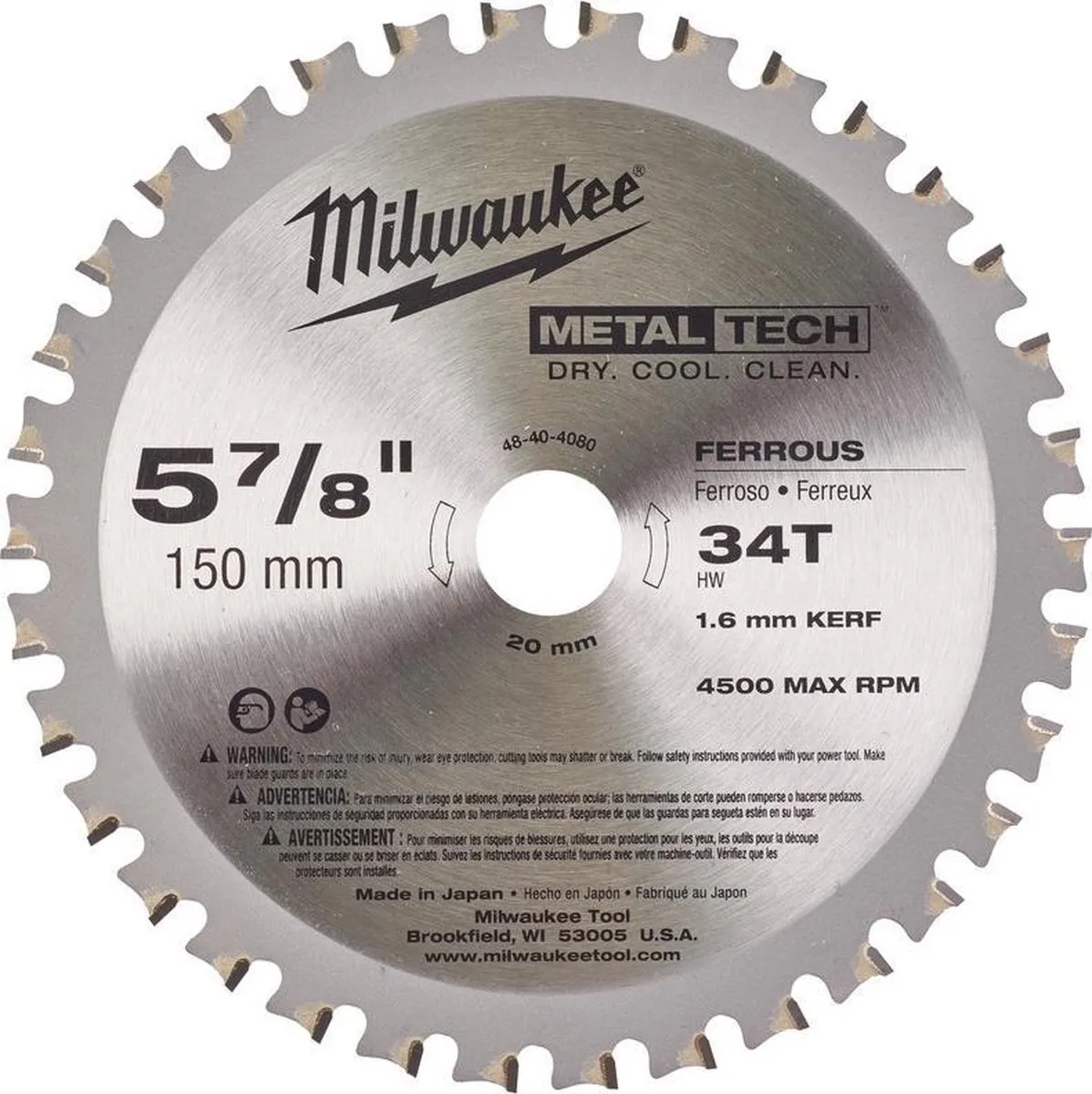 Milwaukee 150x20mm Metaal Slijpschijf 34tand