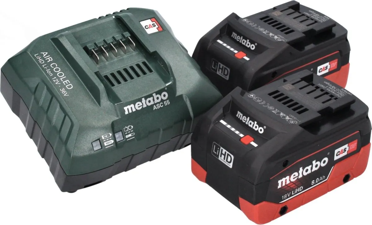 Metabo W 18 LT BL 11-125 Accu Haakse Slijper - 18V 125mm Borstelloos - 2x 8.0Ah - afbeelding 5 van 5