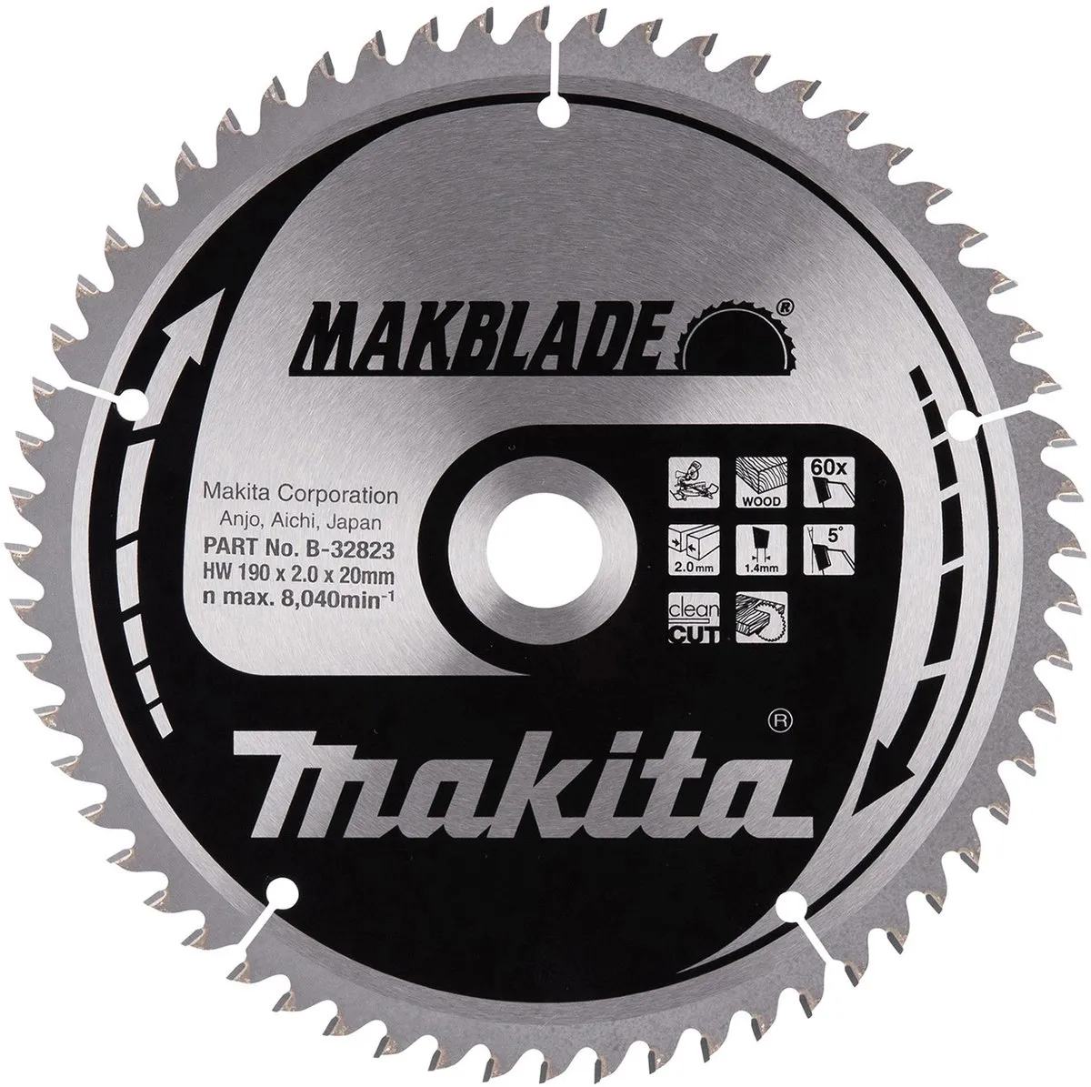 Makita B-32823 Afkortzaagblad Hout 190mm 60T