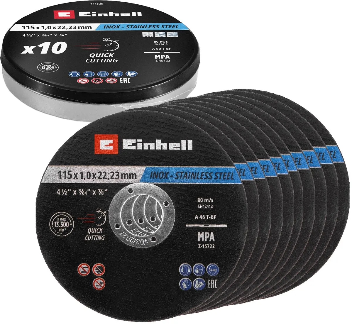 Einhell 711525 Doorslijpschijfset 115mm