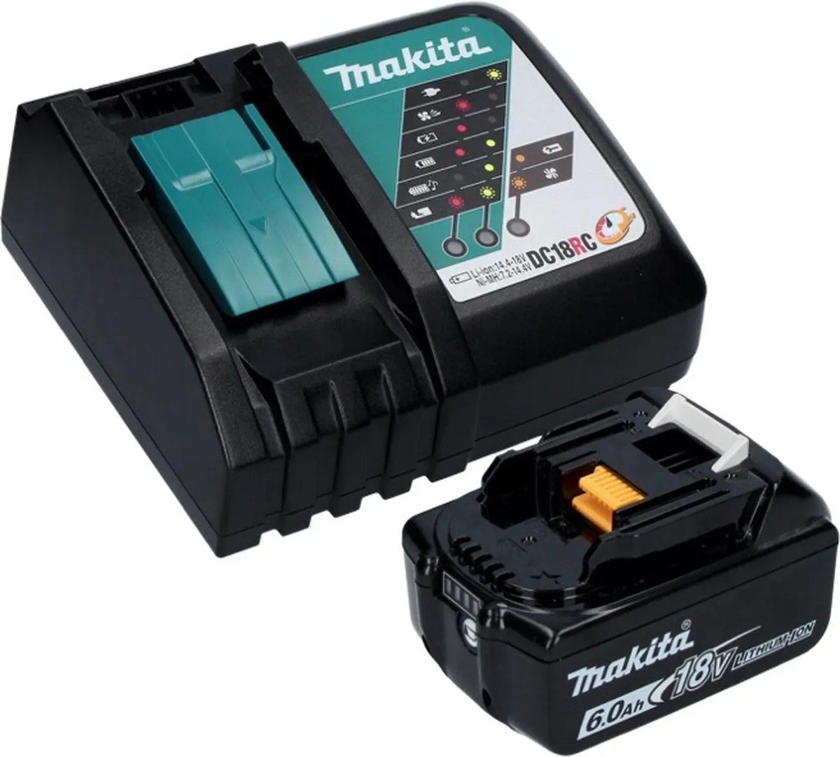 Makita DGA 506 RG1J Haakse Slijper 18V 125mm - Borstelloos - 6.0Ah - afbeelding 3 van 5
