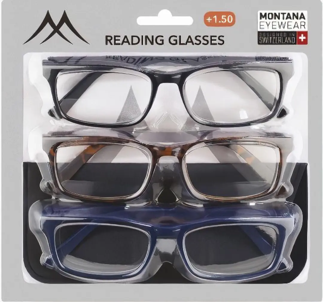 Montana Leesbrillenset 3PR73M +2.00 - 3 Stuks - Zwart/Bruin/Blauw