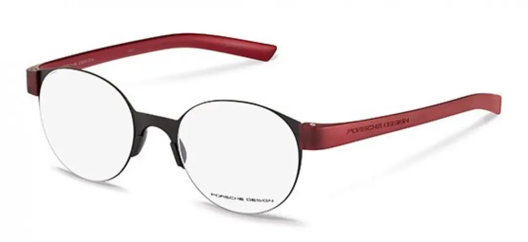 Porsche Design P8812 Leesbril - Zwart/Bordeaux Rood +2.50