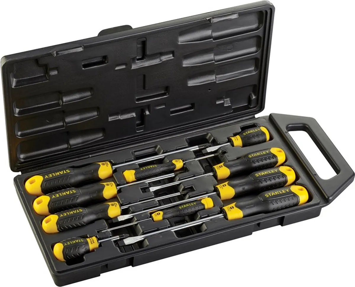 Stanley Cushiongrip Schroevendraaierset 2-65-014 - 10-delig - Zwart/Geel