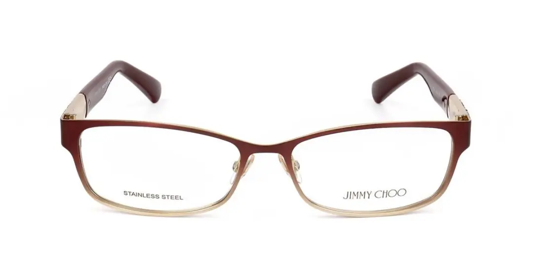 Jimmy Choo JC124 Brilmontuur - Matt Red Light Gold Opal Burgundy