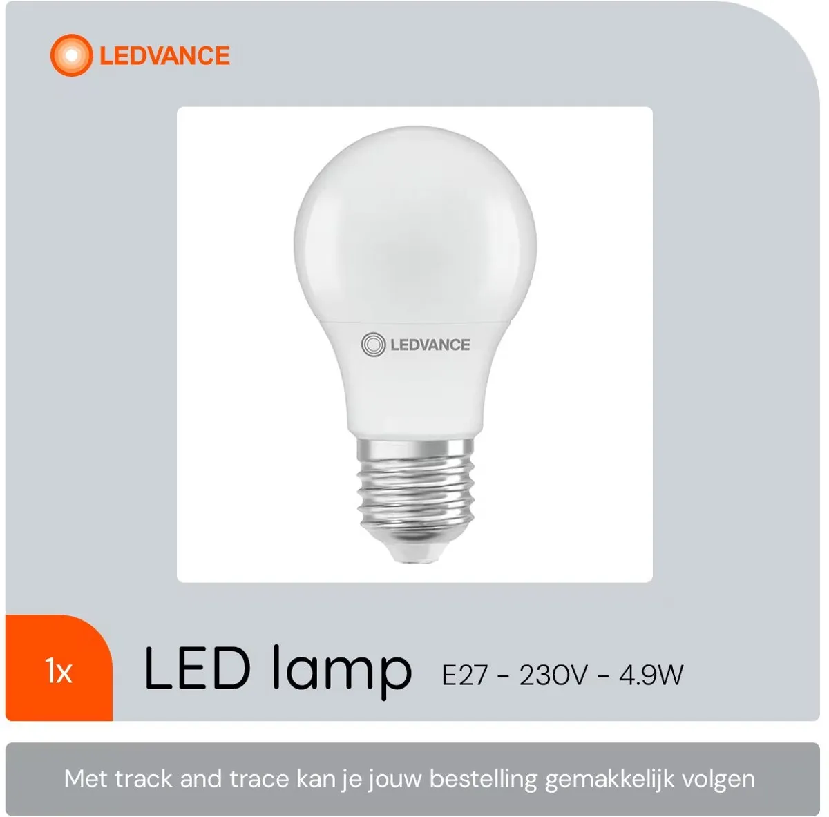 LEDVANCE LED Lamp A60 E27 4.9W 470lm - Mat Glas