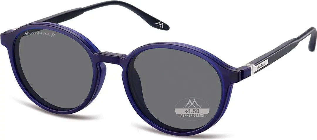 Montana MRC4B +3.00 Leesbril - Blauw met Clip-on Zonnebril
