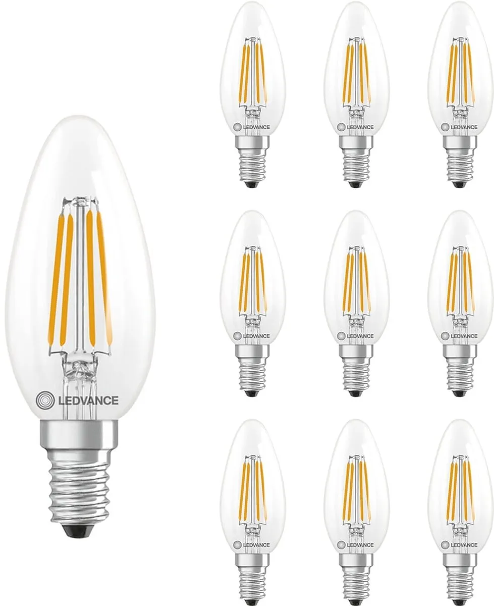 LEDVANCE LED Filament Kaarslamp E14 470lm 10 Stuks
