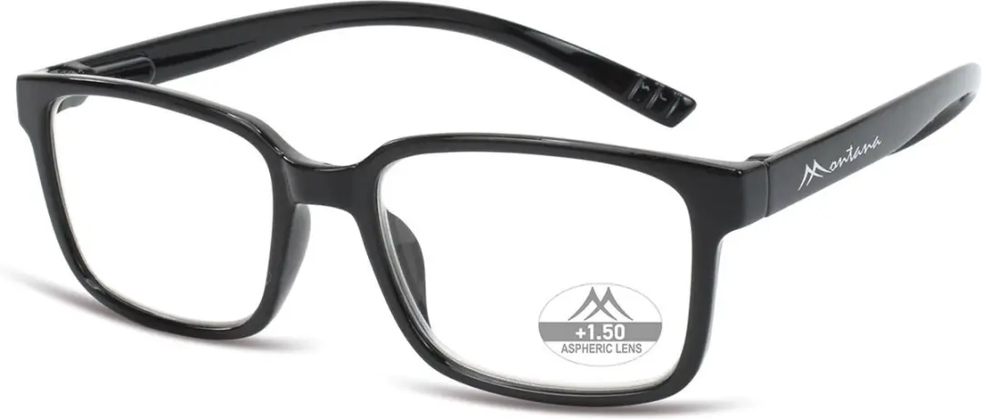 Montana MNR2 Leesbril Zwart +1.00 - Nekhanger
