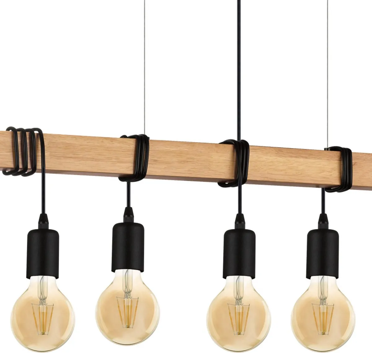 Eglo Townshend Hanglamp E27 - 150cm - Bruin/Zwart