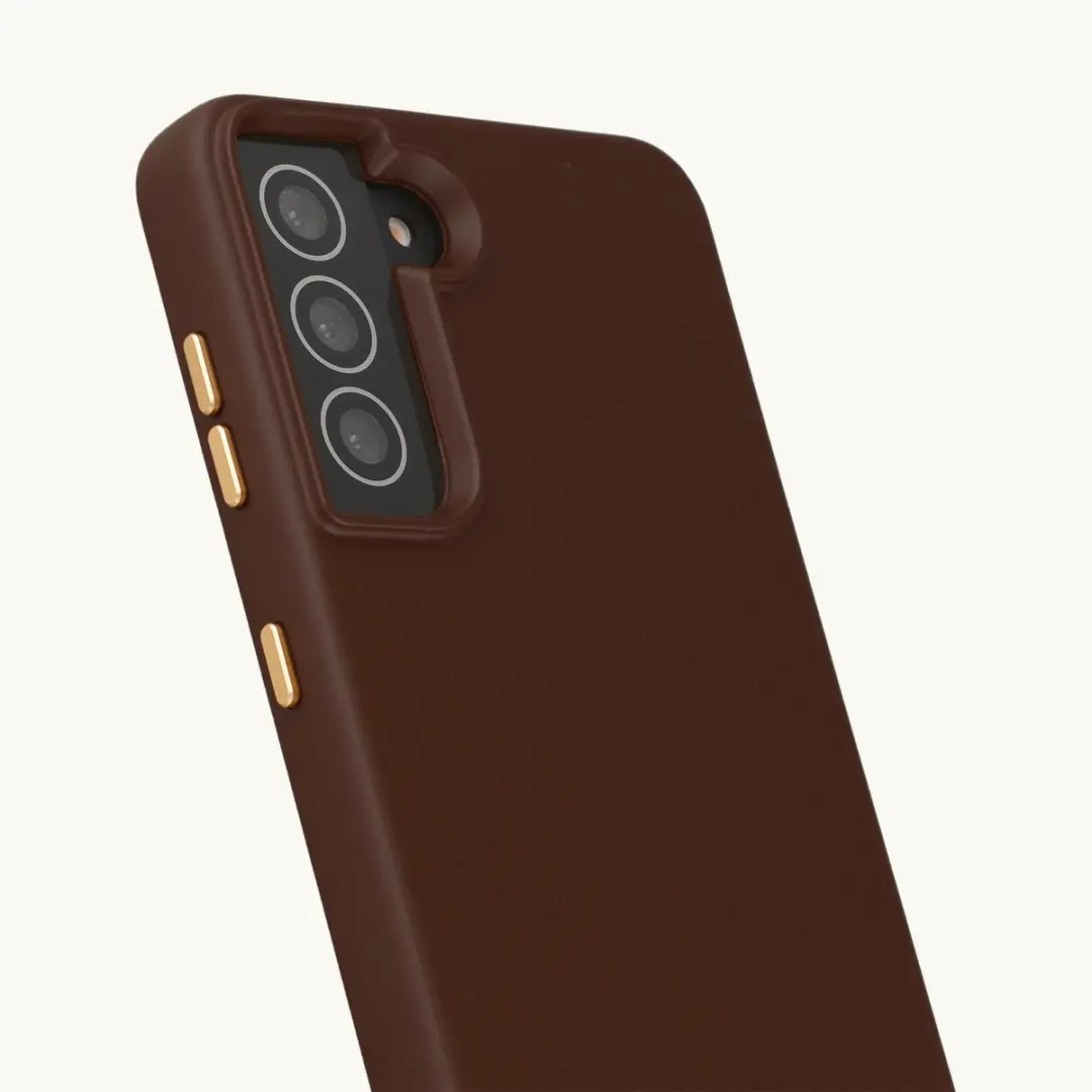 Selencia Hoesje Samsung Galaxy S21 - Choco Brown - MagSafe