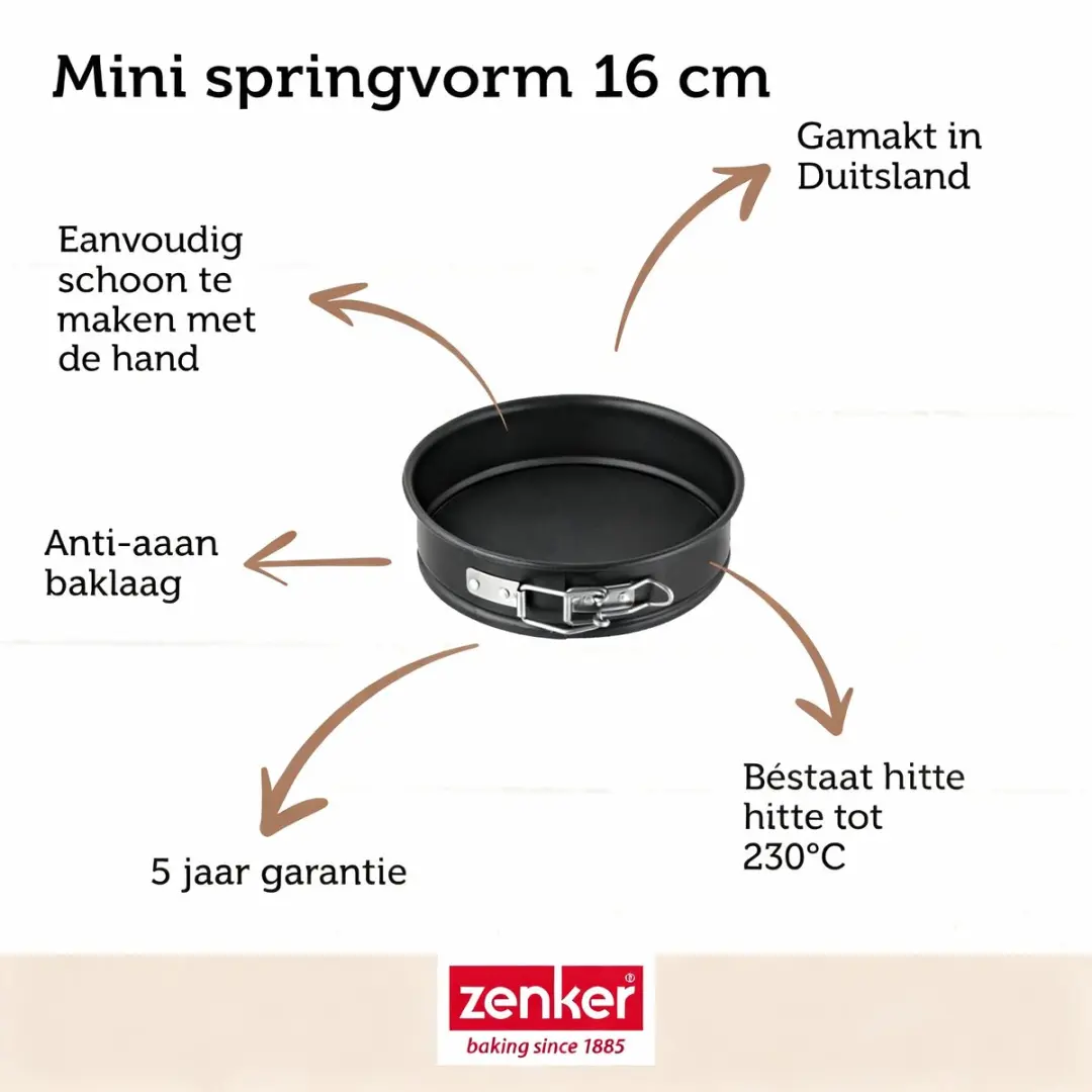 Zenker Special Mini Springvorm 16cm - Zwart