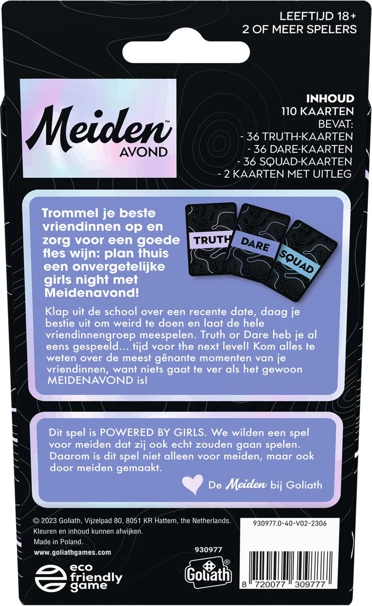 Goliath Meiden Avond Kaartspel - 18+ - 2-99 Spelers