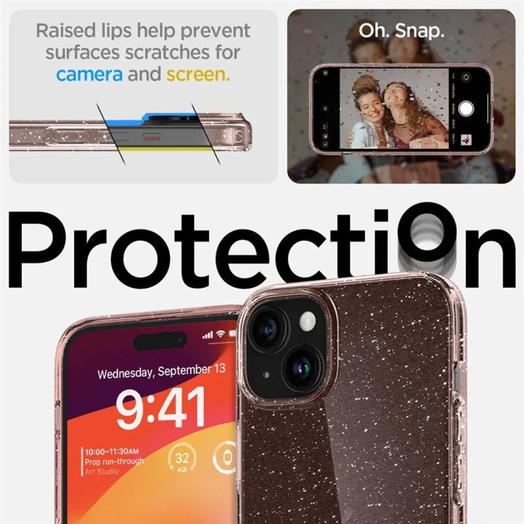 Spigen Liquid Crystal iPhone 15 Plus Hoesje - Roze Quartz