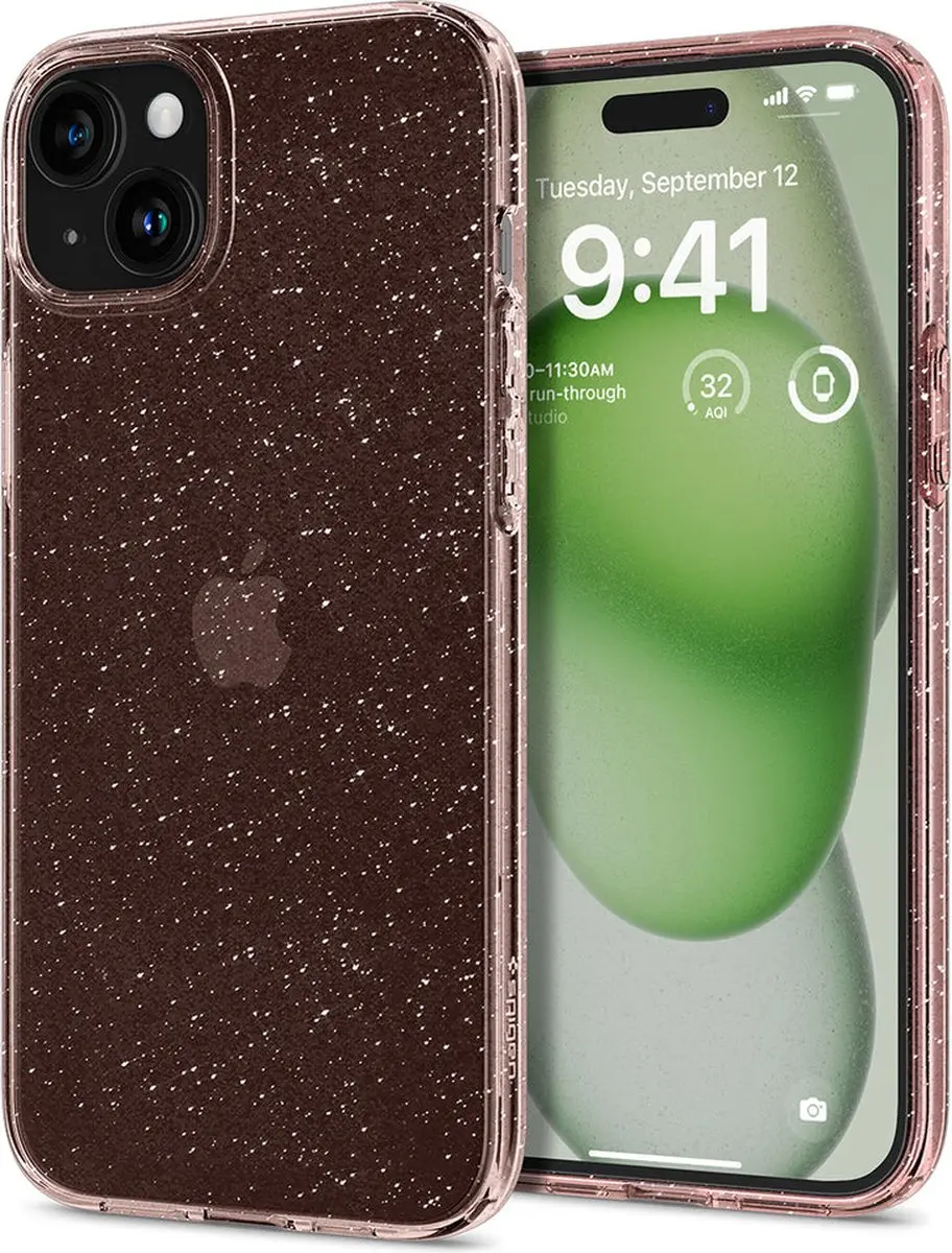 Spigen Liquid Crystal iPhone 15 Plus Hoesje - Roze Quartz