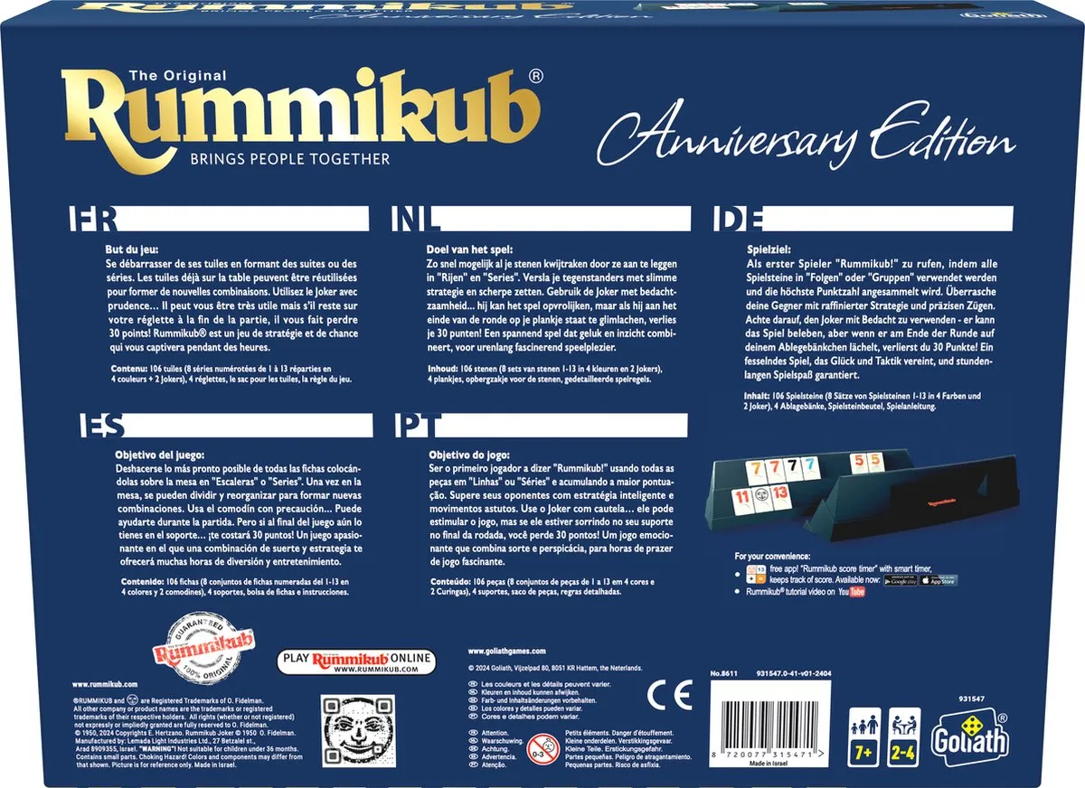 Goliath Rummikub Anniversary Edition Strategiespel - 45 Jaar Editie - afbeelding 6 van 6