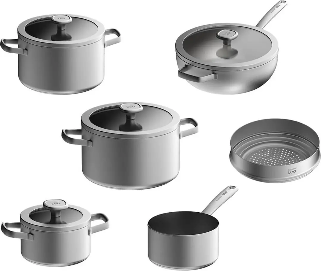BergHOFF Leo Pannenset 6-delig Graphite - RVS - afbeelding 6 van 6