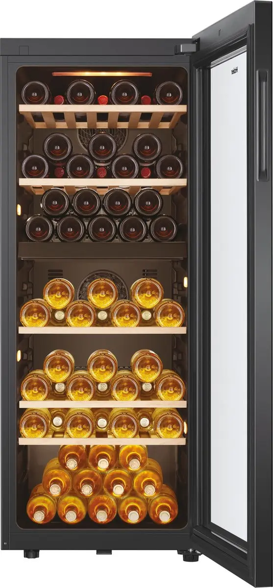 Haier HWS79GDG Wijnkoelkast 2 Zones - 79 Flessen - 190L - Zwart