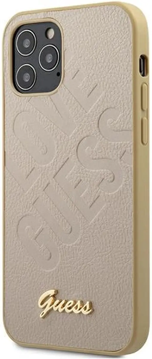 GUESS iPhone 12 Mini Hoesje - Effen Goud - 3700740480700
