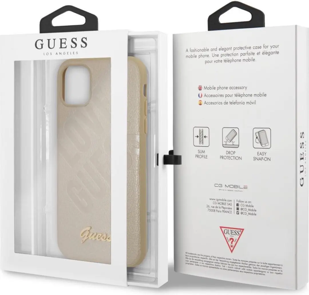 GUESS iPhone 12 Mini Hoesje - Effen Goud - 3700740480700
