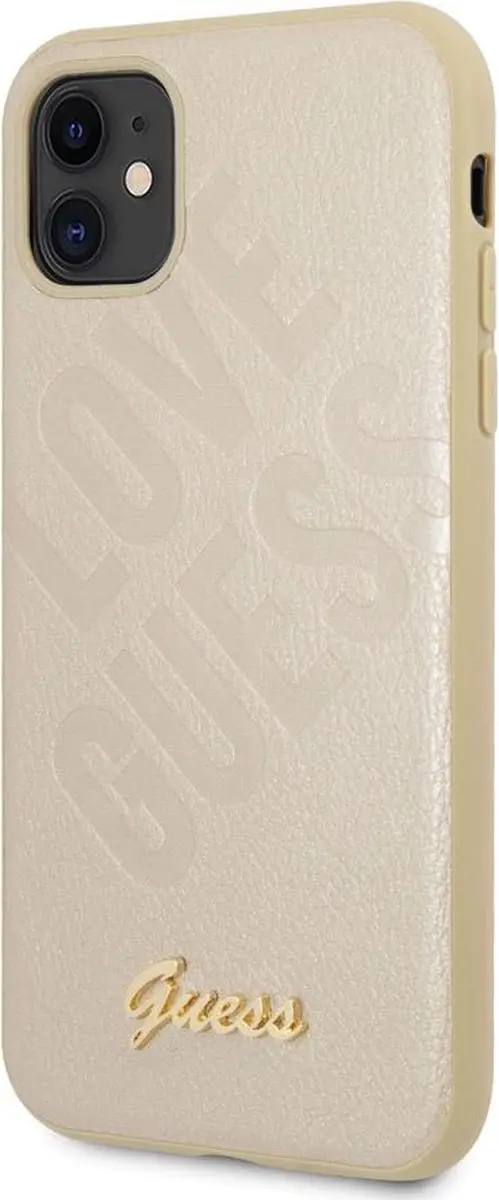 GUESS iPhone 12 Mini Hoesje - Effen Goud - 3700740480700