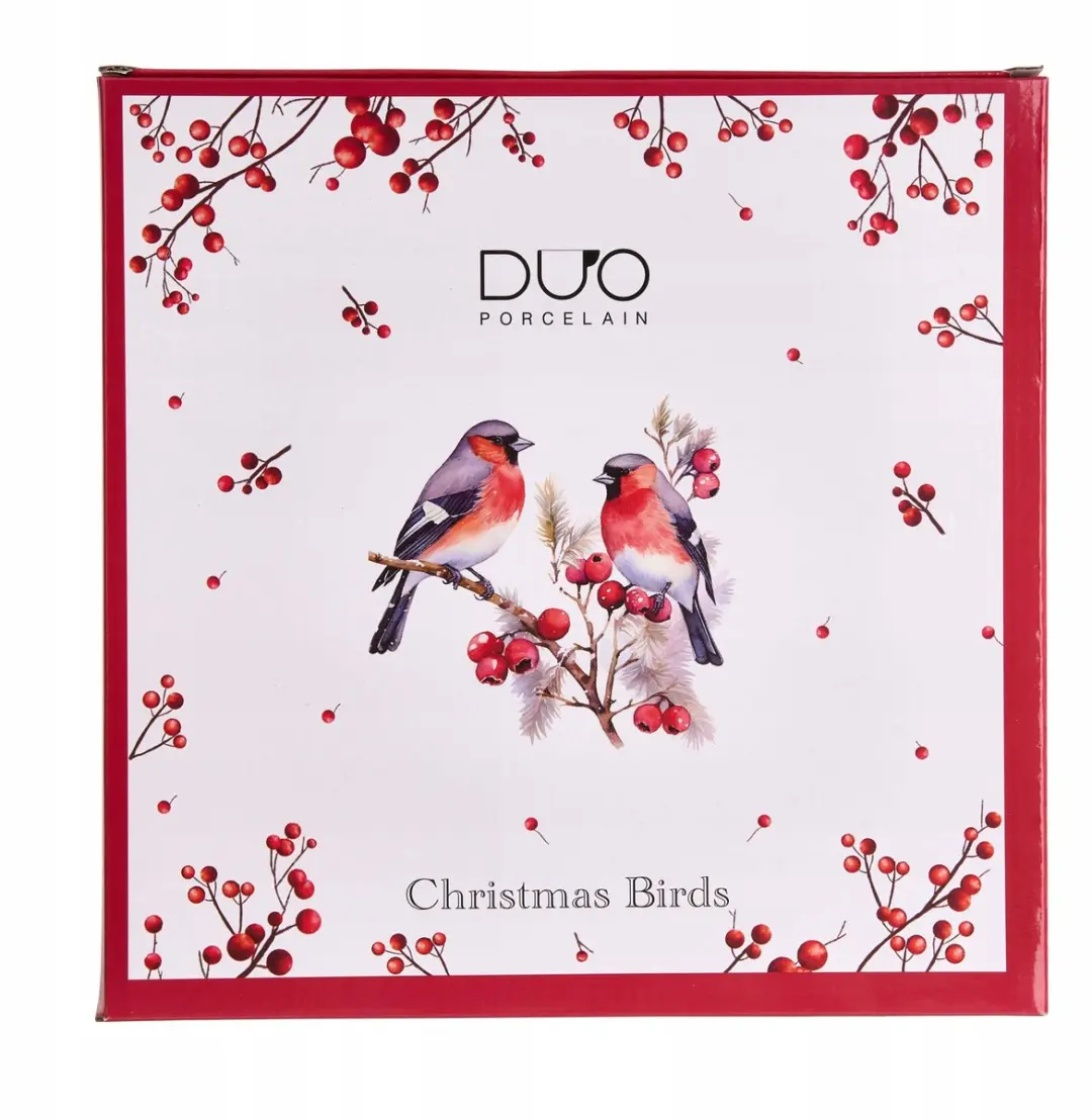 Duo Kerstvogels 3 Groot Bord - Porselein 27cm