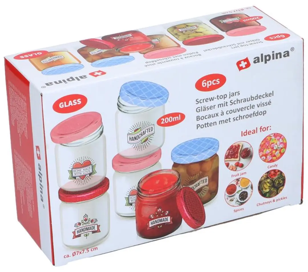 Alpina Voorraadpotset 6-delig 200ml - Transparant