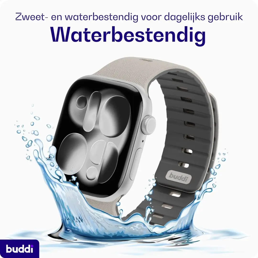 Buddi Luno Magnetisch Apple Watch Bandje - 38/40/41/42mm Grijs