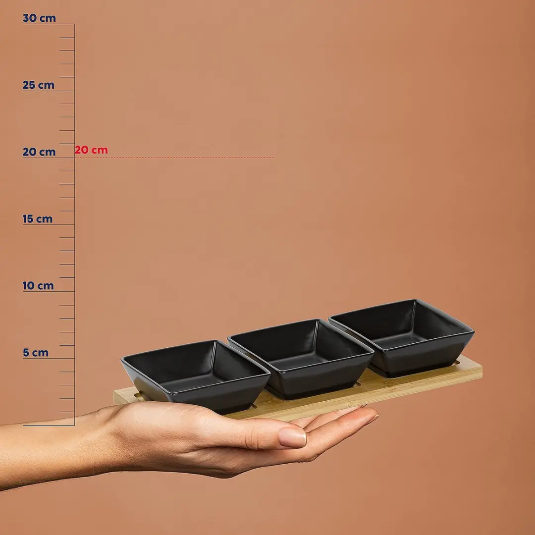 Kela Schaaltjesset Vierkant - 4 Stuks Zwart