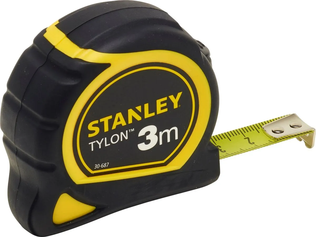 Stanley Tylon Rolbandmaat 3m 12,7mm - Zwart