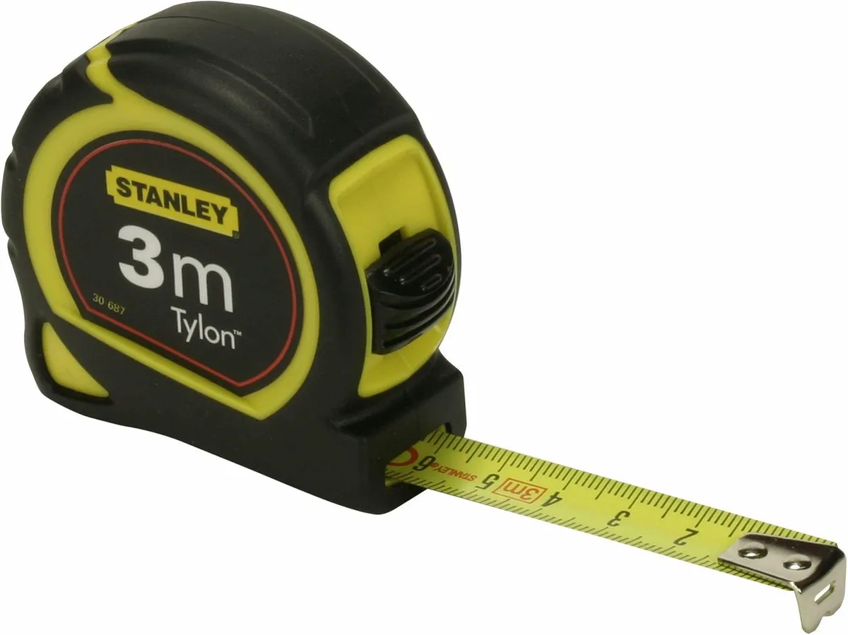 Stanley Tylon Rolbandmaat 3m 12,7mm - Zwart